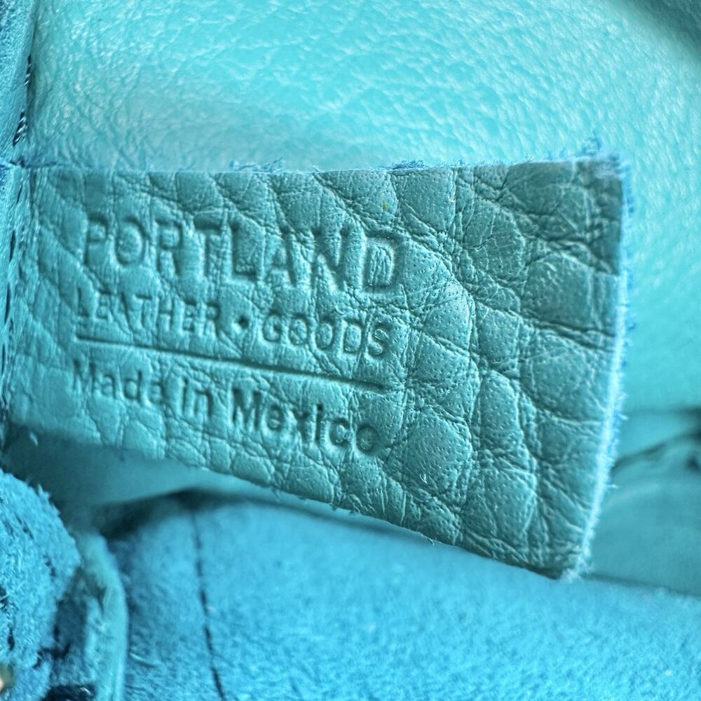 Portland Leather Goods Mini Snap Backpack Seafoam Teal Blue Classic Design - Picture 9 of 12